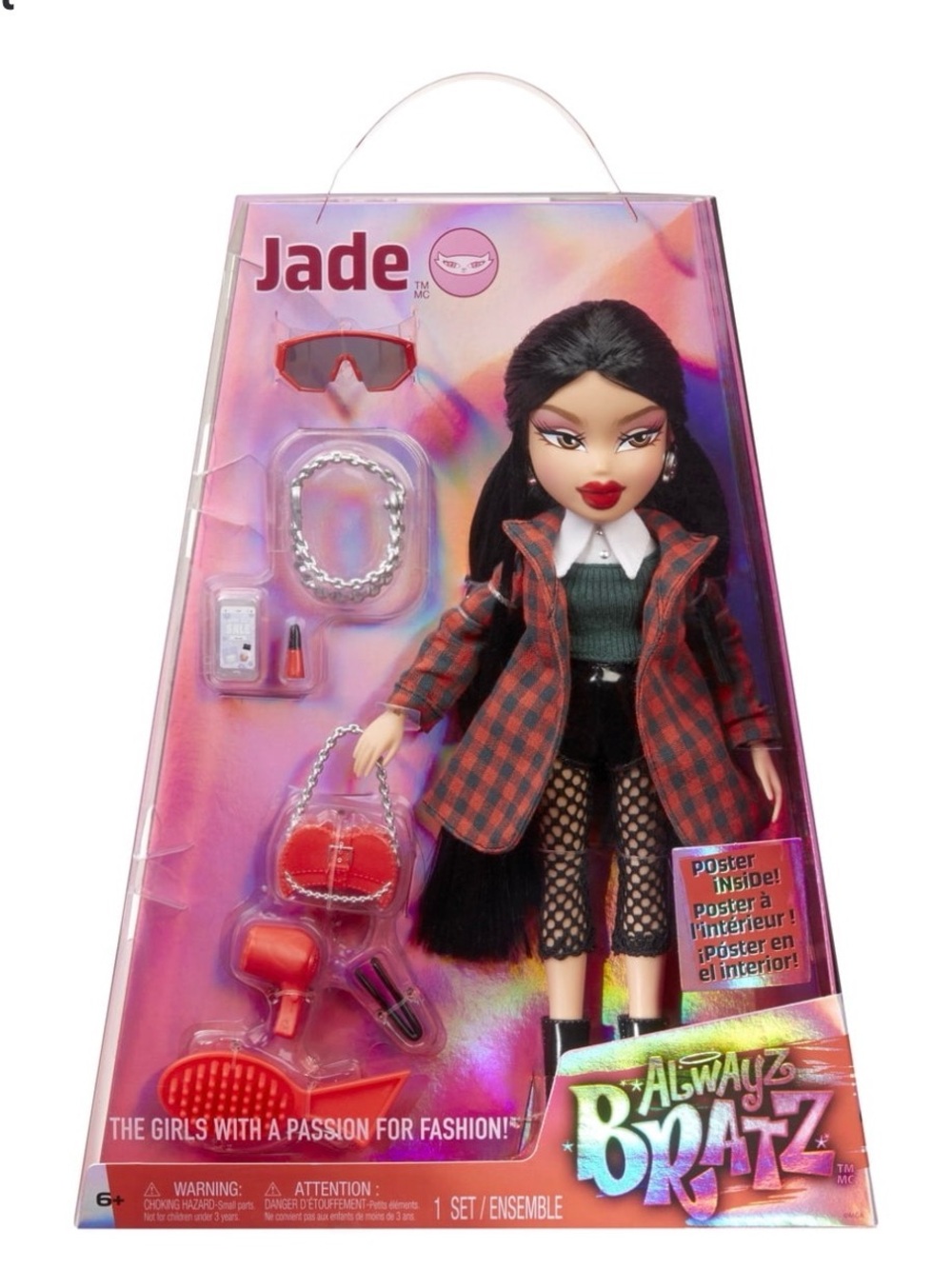 Always Bratz , Jade Doll with Red Plaid Coat and Accessories